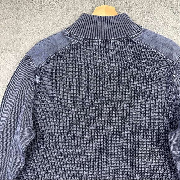 Tommy Bahama Blue Quarter-zip Knit Sweater Men’s Size Large - Picture 10 of 11